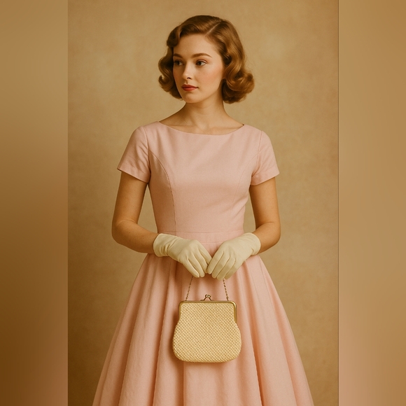 Vintage Lumured Cordé Bead Beaded Purse Clutch - Picture 2 of 13